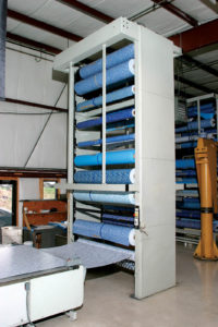 An automatic fabric carousel might seem like a luxury , but it's often smaller shops that don't have enough storage or easy access to huge roll of fabric, according to Tony Mariani at J&D Associates. Photo: J&D Associates.