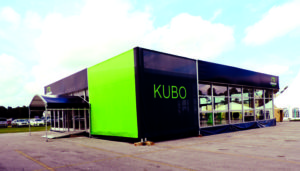 Losberger displayed its Kubo structure at IFAI’s 2015 Tent Rental Division Tent Expo in Orlando, Fla. Perimeter signage conceals the roofline and literally elevates branding. Photo: Losberger