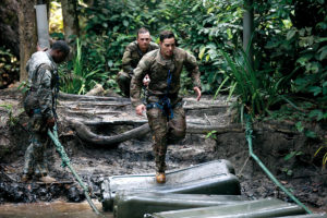 After years of fighting in the desert, the military is now looking to develop jungle and arctic products. Here, soldiers attend the French Jungle Warfare School as part of Central Accord 2016, an annual combined, joint military exercise that brings together partner nations to practice and demonstrate proficiency in conducting peacekeeping operation. Photo: Sgt. Henrique Luiz de Holleben.