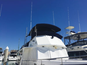 Advanced Canvas & Upholstery Services reports that color, quality and warranty are customers’ top priorities for shading options like bimini tops. Photo: Advanced Canvas & Upholstery Services.