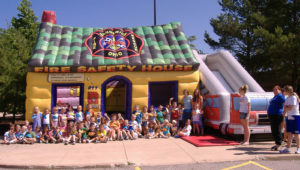 Students attend Brunswick Safety Town in Ohio to learn about fire safety practices in the inflatable Fire Safety House. Inflatable Images developed this interactive inflatable in 2006 after a request from the local fire department, seeking an alternative to the classroom trailers they’d been using—one that would make learning fun. Photo: Inflatable Images