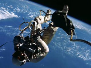 This year NASA recognizes 50 years of spacesuit development. On June 3, 1965, astronaut Ed White performed the first American spacewalk during the Gemini 4 mission. Photo: NASA