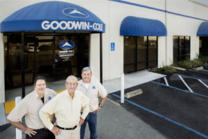 From left to right: Joe Adamy, weld shop supervisor; Robert Cole, company owner; and Chuck Kaiser, lead installer. Both Adamy and Kaiser have been with Goodwin-Cole for more than 30 years. 