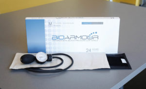 The Biovation BioArmour Blood Pressure Cuff Shield product is slated for U.S. release in 2016/2017. Photo: Biovation