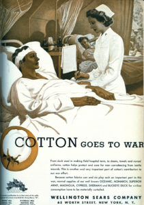 Within the Review, especially by 1943, nearly every ad—from full-page down to quarter-page size—paints the products in a curious bi-furcated style that acknowledges the war efforts as well as attempts to promote products for use in regular commerce (“in peace time and in war time”), showing products in photos of military and in local commercial settings. As might be expected, this style quickly changed after the war.