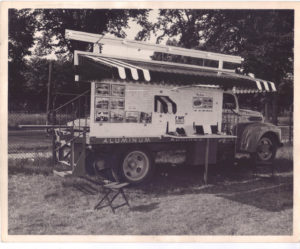 The historical awning truck from Hogshire Industries. Now Awnings by Bigley and Hogshire, the company specialized in producing canvas riggings for Chesapeake Bay work boats, then moved into marine hatch and industrial covers and then to awnings and canopies and a variety of custom textile products. Photo: Awnings by Bigley and Hogshire. 