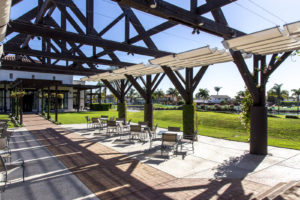 The Infinity Canopy installed at the U.S. Navy Golf Course in Seal Beach, Calif., is comprised of nine rows of 24-foot-long canopies on a 35-foot-long cable. Photo: Infinity Canopy.