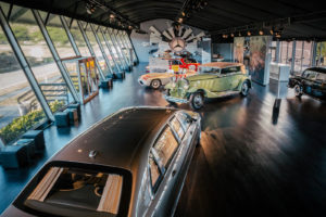 At the Pebble Beach Concours d’Elegance in California, Classic Event & Tent Rentals created a lounge with a wood-plank floor for Mercedes-Benz that allowed the carmaker to showcase its history with a display of automobiles. Photo: Classic Event & Tent Rentals. 