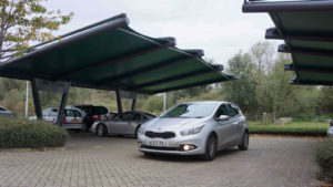 Solar Cloth Company and Base Structures recently merged and will focus on the deployment of solar carports in the U.K. Photo: Solar Cloth Co.
