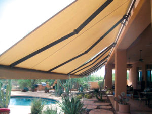 The House of Canvas manufactures and installs residential and commercial window awnings, patio awnings, shade screens, roll curtains and retractable awnings. Photo: The House of Canvas Inc.