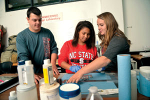A student team from NCSU helped to develop Gryppers, designed to replicate the tactile sensation of bare hands while providing a secure grip. Photos: NC State University.