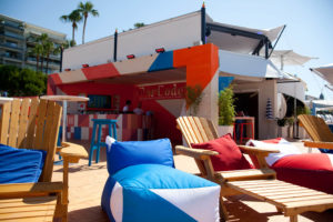 A collection of temporary structures throughout the “Google on the Beach 2015” (GoB) event in Cannes, France, featured small fabric-roofed pavilions using atypical materials. Photos: Google.