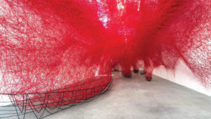 Artist Chiharu Shiota uses thread as a mode for formal and conceptual expression, enabling her to address the corporeal ideas that are central to her art. Photo: Christian Glaeser.