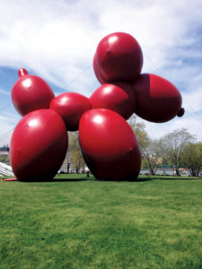 For artist Paul McCarthy, Bigger Than Life created an 80-foot-tall, 110-foot-long Balloon Dog parodying Jeff Koons’ famous stainless steel sculpture. Photo: Bigger Than Life.  