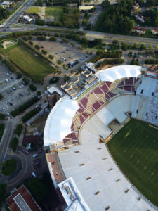 Florida State University’s Doak Campbell Stadium renovation included a prime new seating area with a state-ofthe- art tensile canopy. Photos: EMI