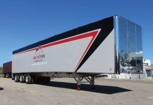 Verduyn Tarps Inc. uses 20-ounce vinyl when manufacturing its flagship product, the Eagle Retractable Tarp System. This tarp system allows customers to safely cover loads in minutes from the ground as opposed to spending hours manually tarping. Photo: Verduyn Tarps Inc.