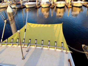 “Creative hardware and fabric have been key to the right design for the right boat and owner,” says Stephan Kåmark, owner of Advanced Canvas & Upholstery Services. Photo: Advanced Canvas & Upholstery Services.