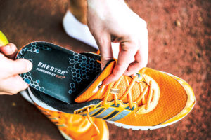 ENERTOR™ insoles featuring D3O technology offer 44-percent shock absorption in a low-profile form, providing extreme cushioning and protection from impact-related injuries. Photo: ENERTOR.