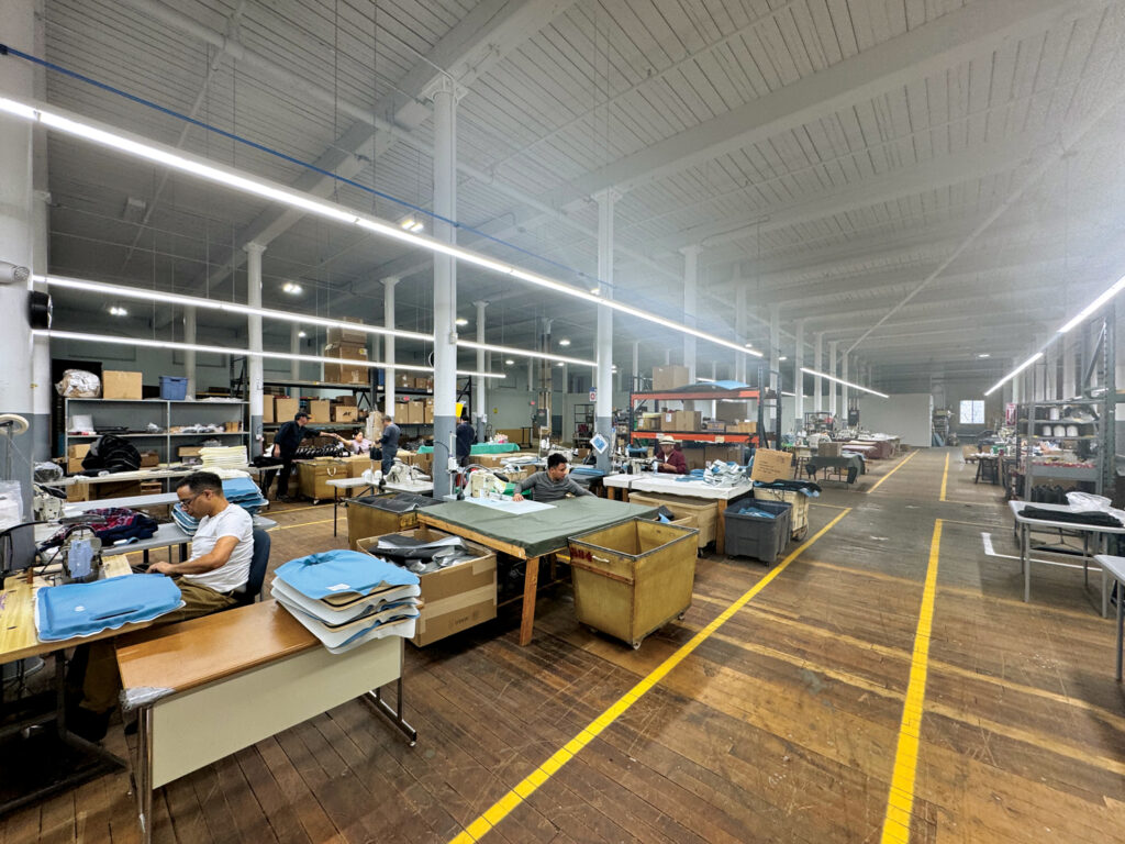 Employees working in the new Amerisewn facility.