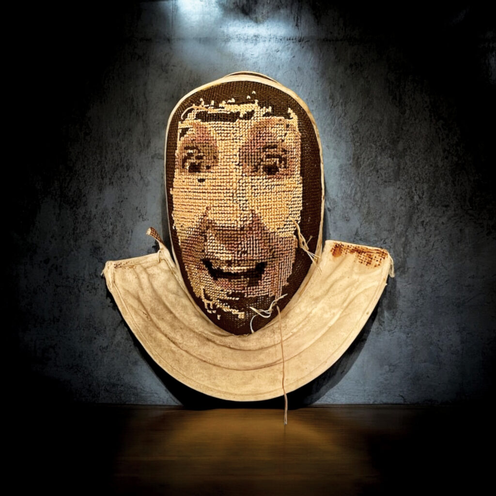 A smiling face on a mask