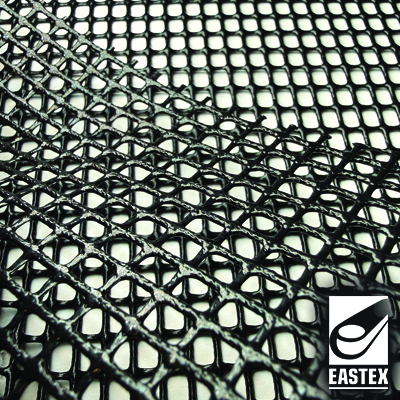 Black nonslip mesh material with a textured surface, featuring a grid pattern. The logo of Eastex is displayed in the bottom right corner.