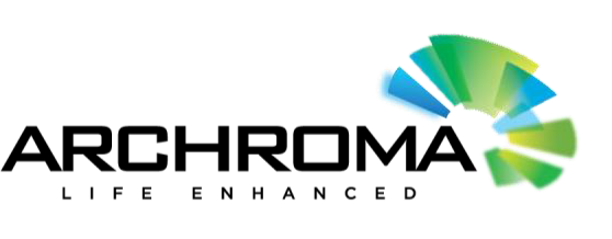 Logo featuring the word "ARCHROMA" in bold black, with the tagline "LIFE ENHANCED" below, accompanied by a colorful, stylized graphic.